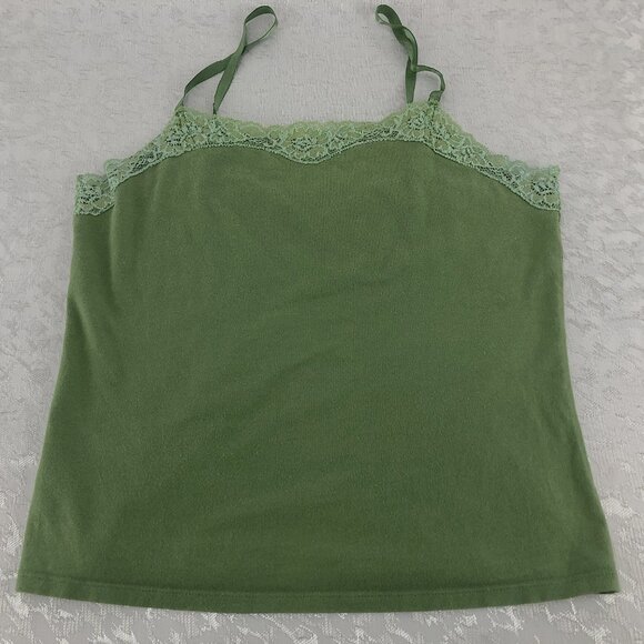 Ann Taylor Petites Green Soft Stretch Lace Cami with Adjustable Straps Size SP - Picture 2 of 12
